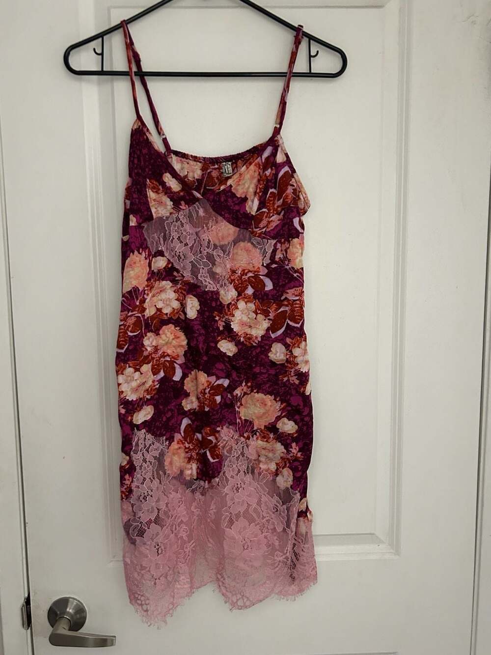Intimately Free People Double Scoop Printed Lace Mini Slip Dress XS